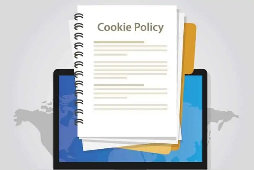 an image of a computer displaying a cookie policy folder