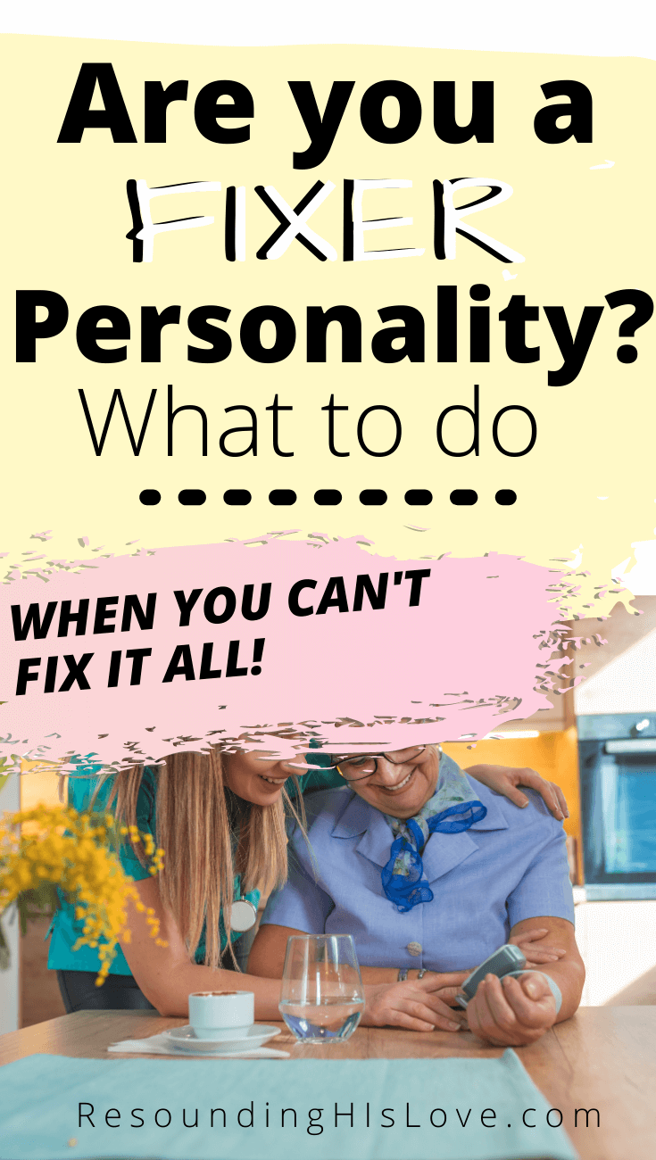 a couple sitting at a table trying to fix something broken with text Do YOU Have a Fixer Personality? Here's How to Tell